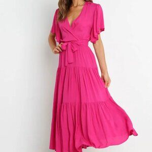 Petal & Pup Barker Pink Wrap Dress